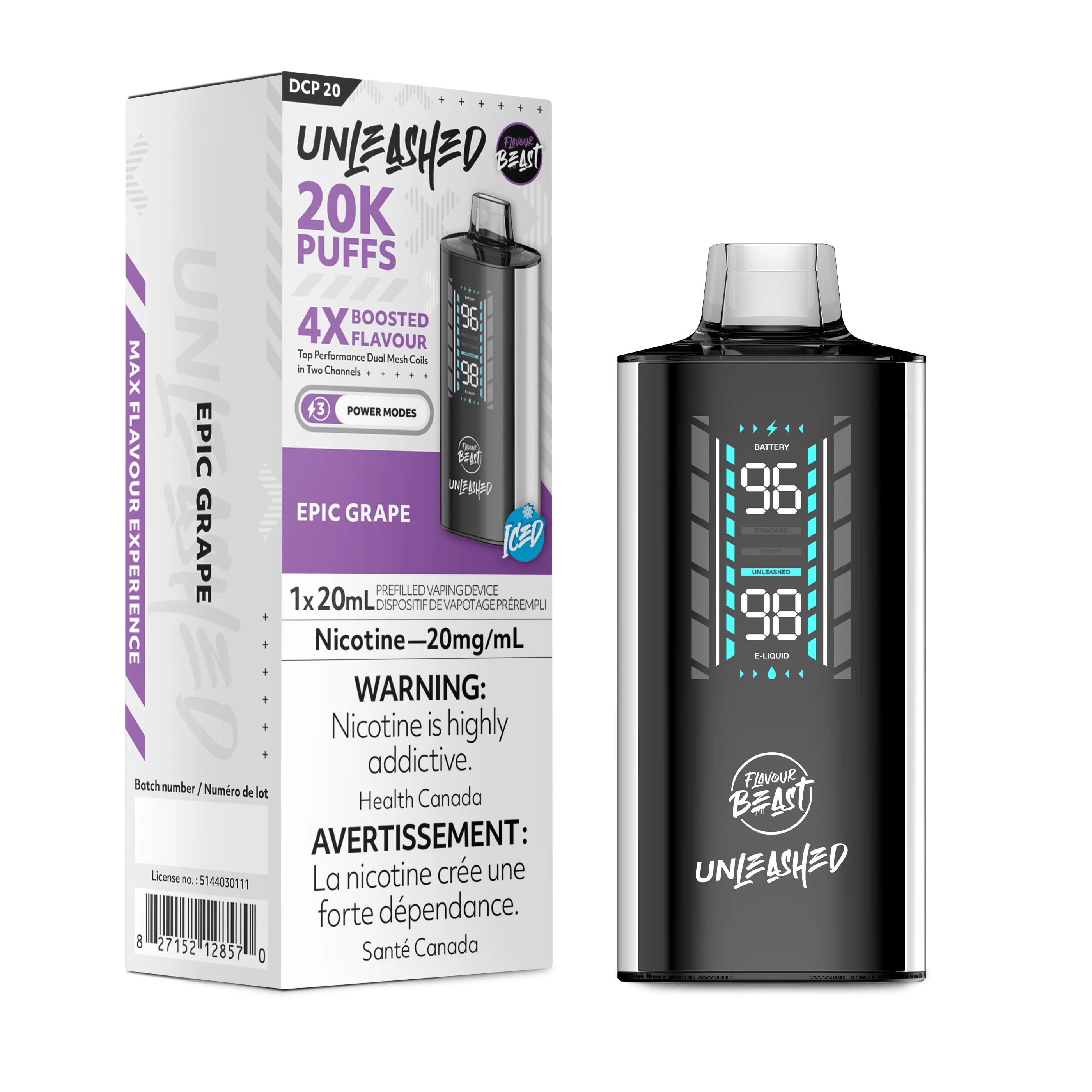 Flavour Beast Unleashed 20k - Epic Grape Disposable Vape