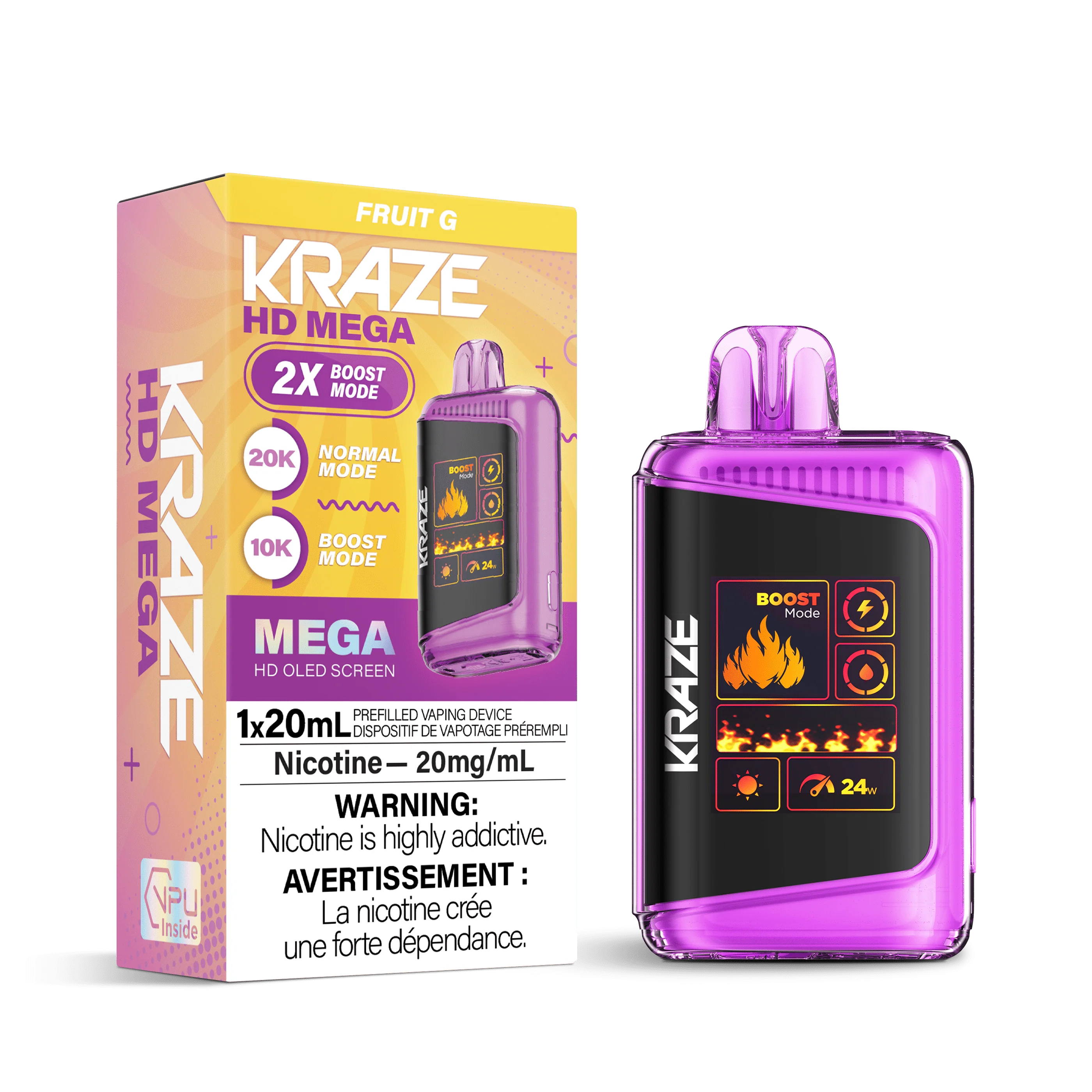 Kraze HD Mega - Fruit G Disposable Vape