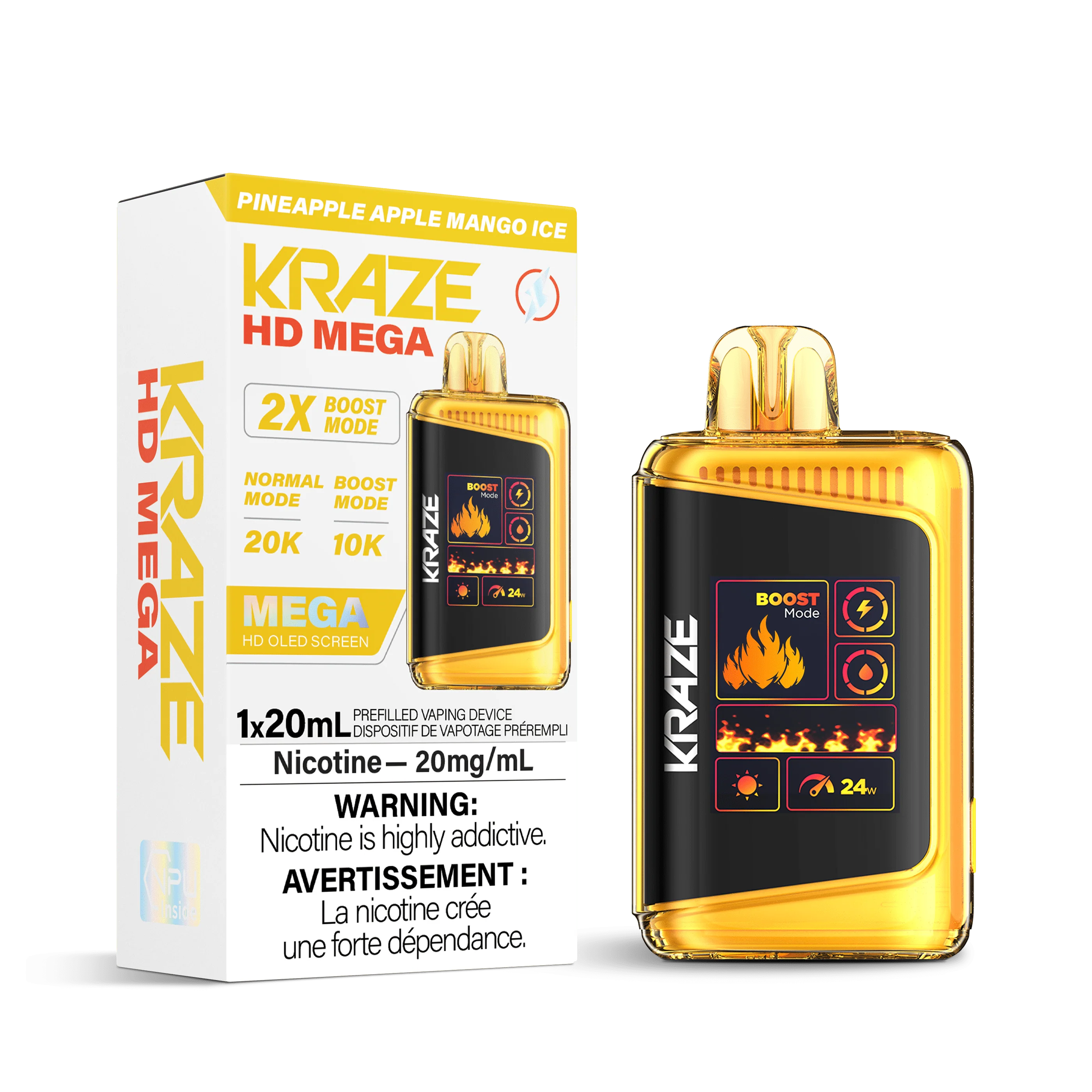 Kraze HD Mega - Pineapple Apple Mango Ice Disposable Vape