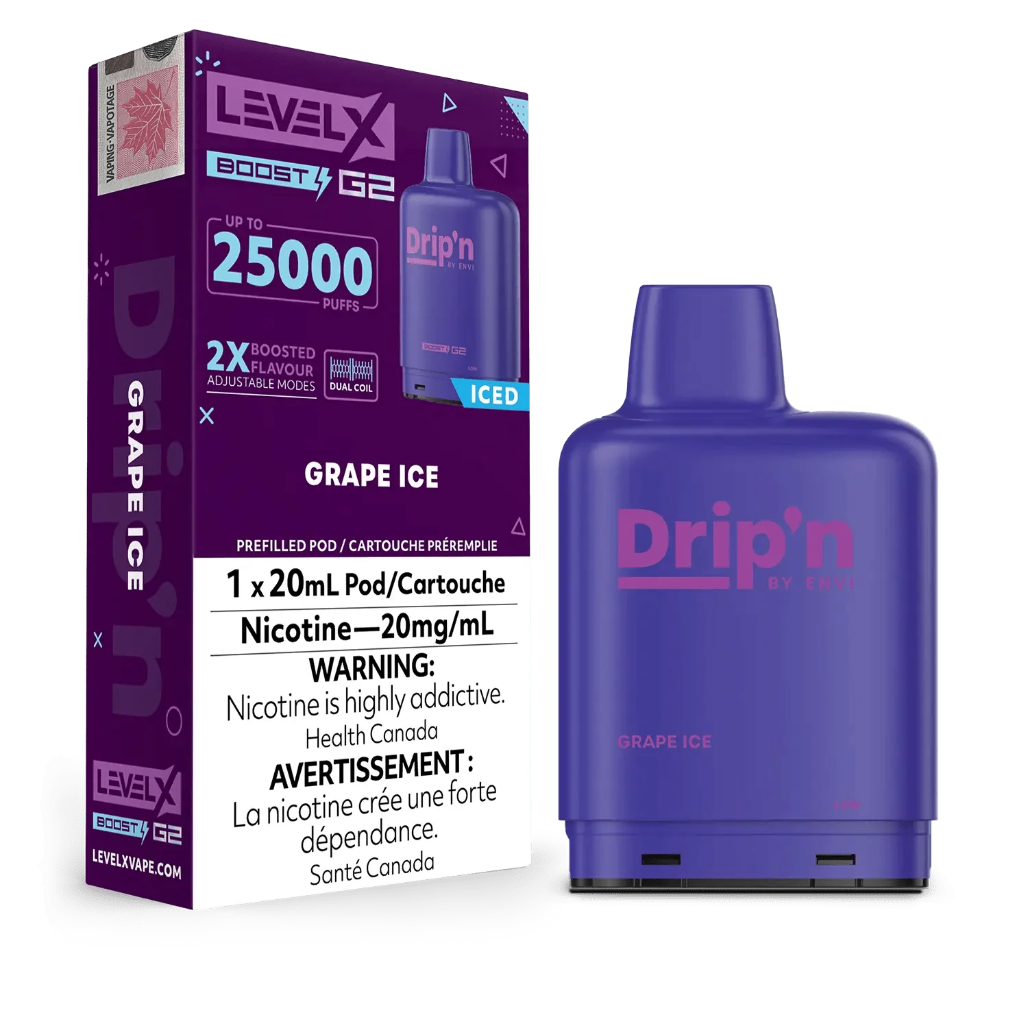 Level X Drip'n Boost G2 Vape Pod - Grape Ice