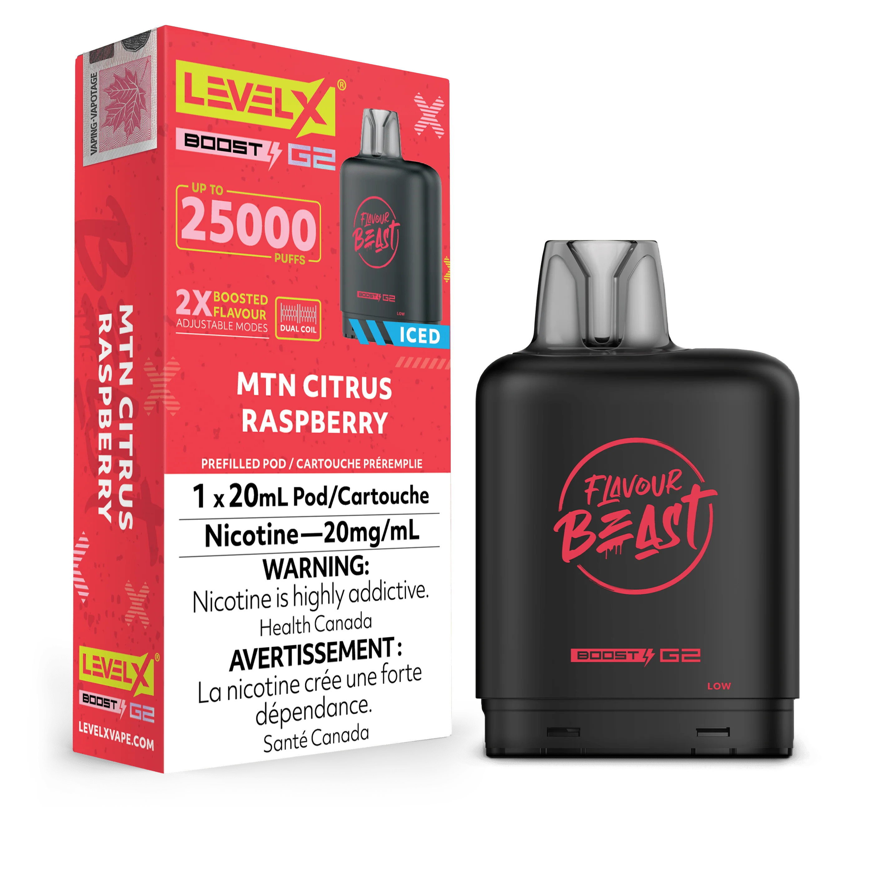 Level X Flavour Beast Boost G2 Pod - Mtn Citrus Raspberry