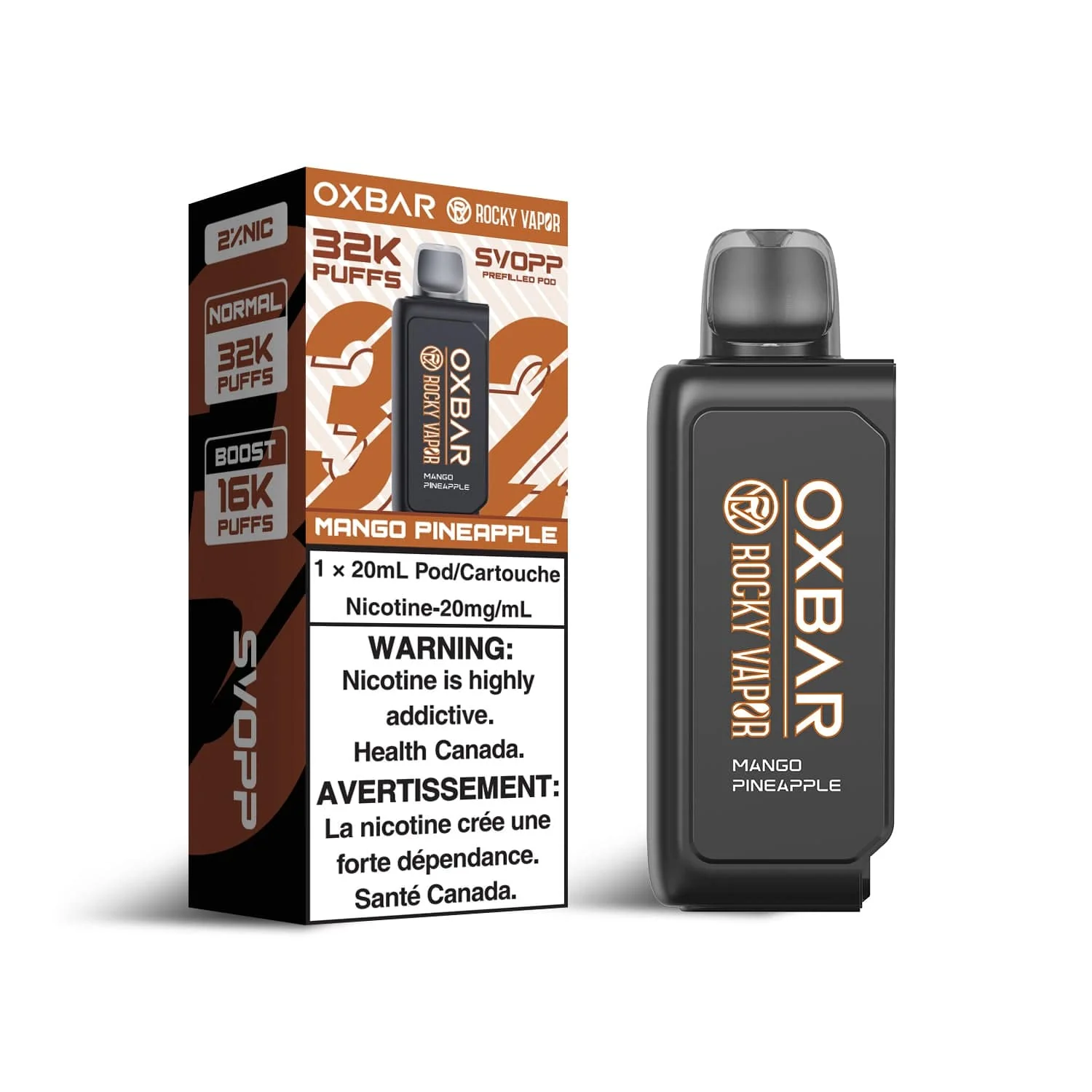 OXBAR x Rocky Vapor SVOPP Pod - Mango Pineapple - Image 2